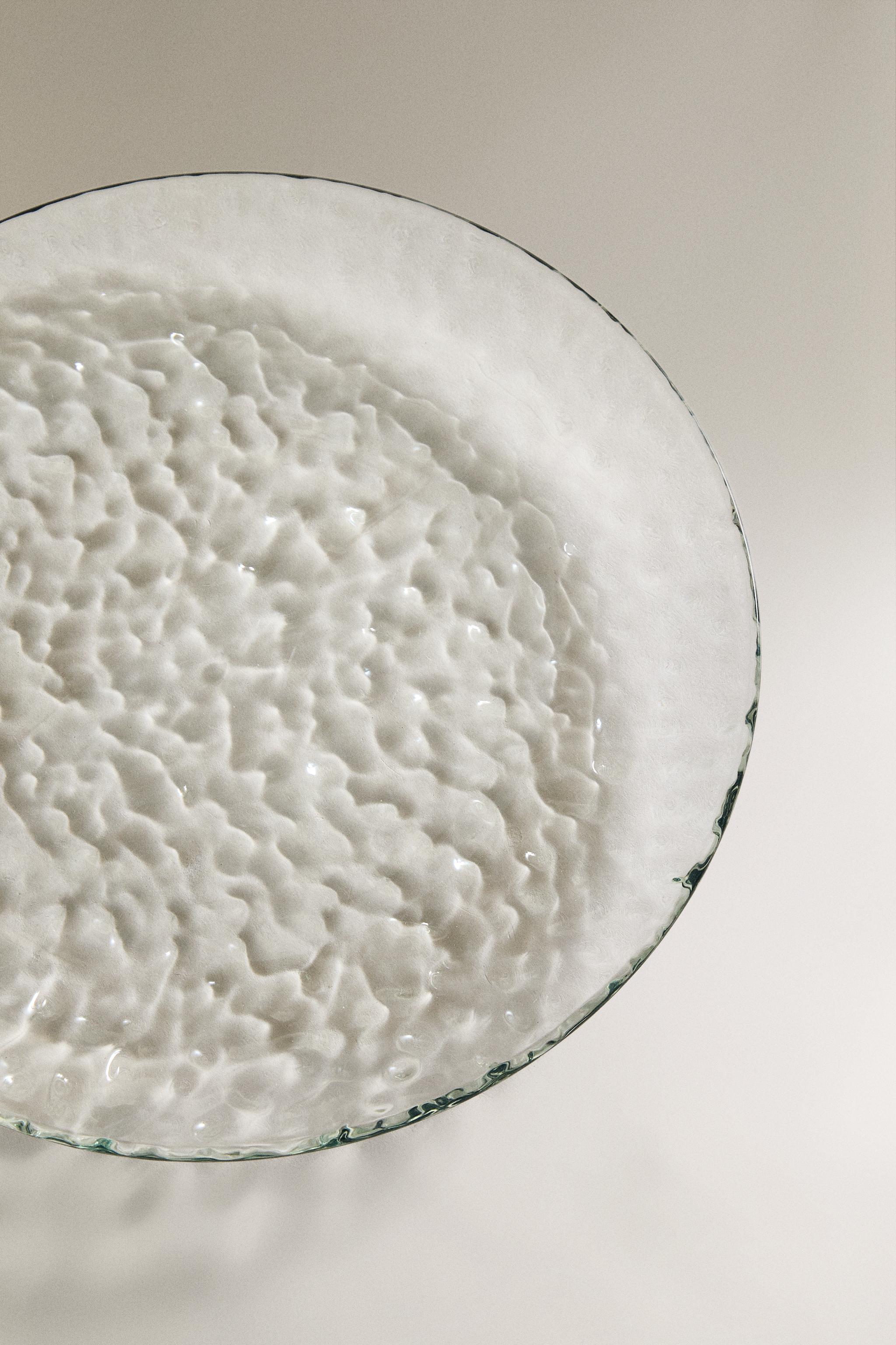 ASSIETTE PLATE ACRYLIQUE TEXTURÉE